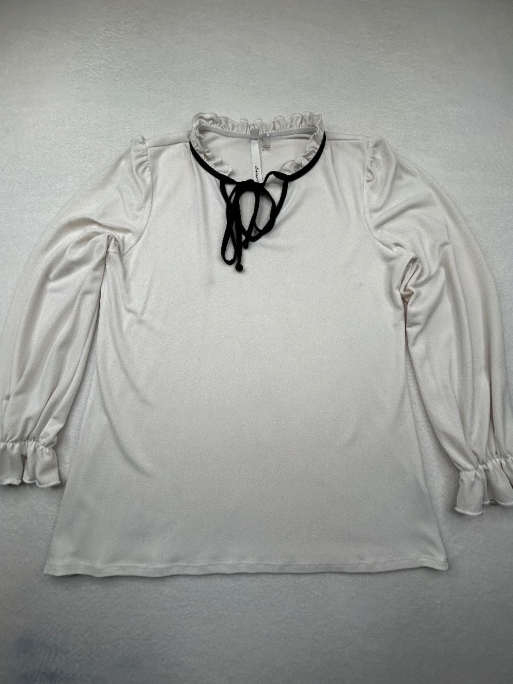 NY Collection women’s Boho Chic Small Long sleeve Elegant Casual Ruffle Blouse